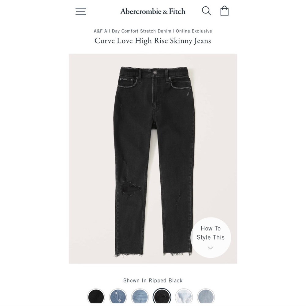Abercrombie Curve Love High Rise Skinny Jeans